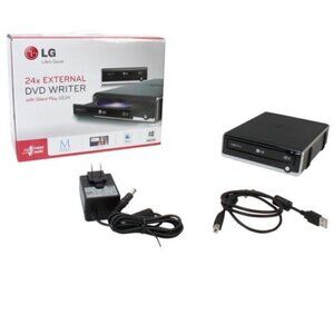 NEW LG Super Multi 24x External DVD Writer GE24 Silent Play Optical Drive